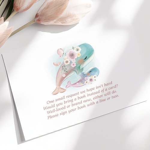 Floral Watercolor Whales Books For Baby Enclosure Card