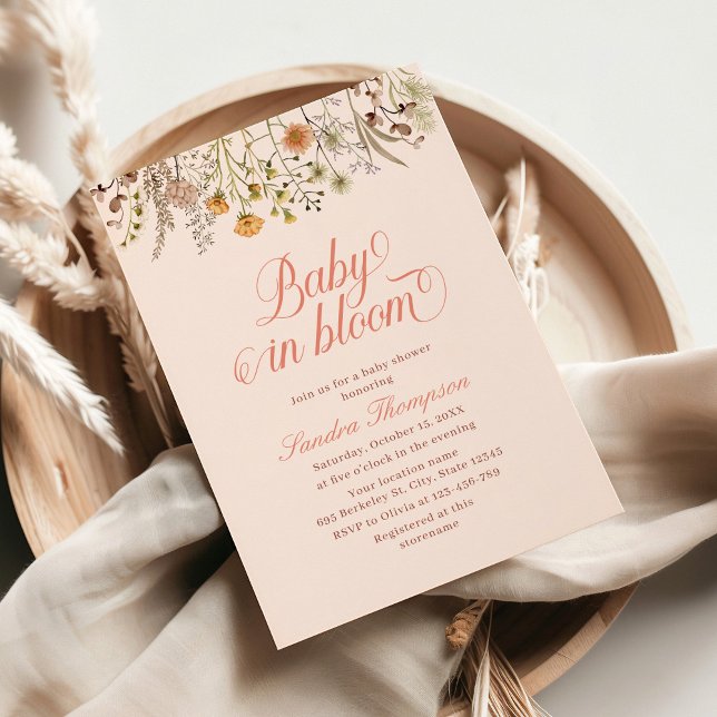 Floral Watercolor Wildflower Baby Shower Invitation (Creator Uploaded)