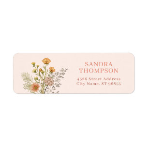 Floral Watercolor Wildflower Return Address Label