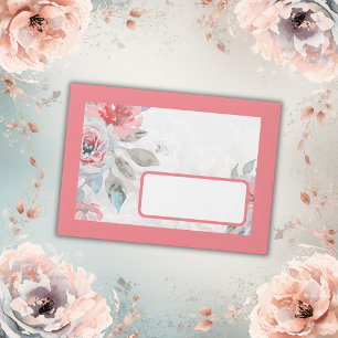 floral watercolor wildflower rose peony wedding envelope