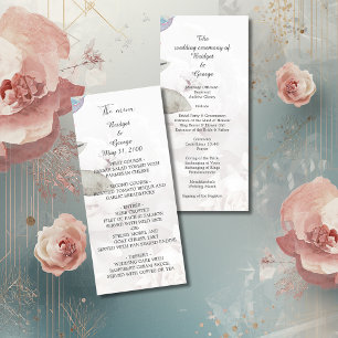 Floral watercolor wildflower rose peony wedding program