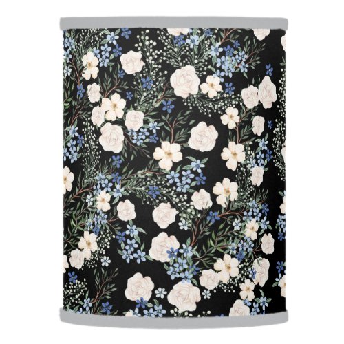 Floral Watercolor Wildflowers Pink Blue Leaves Lamp Shade