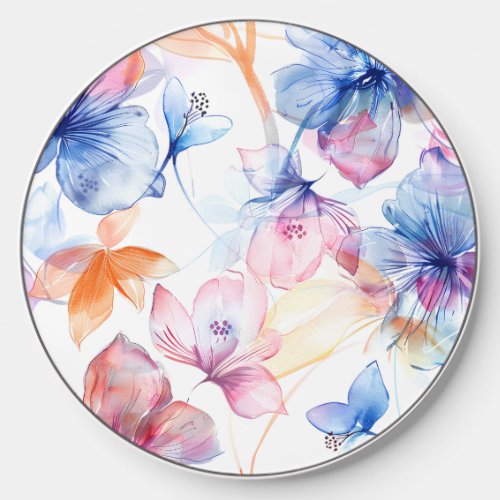 Floral Watercolor Wireless Charger 