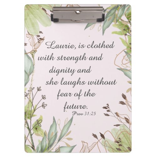 Floral watercolor with scripture clipboard