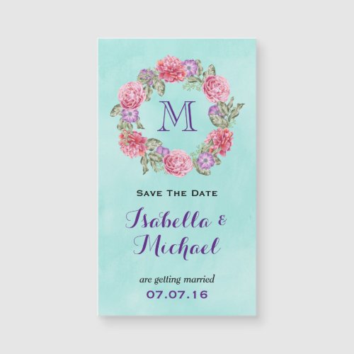 Floral Watercolor Wreath Wedding Save The Date