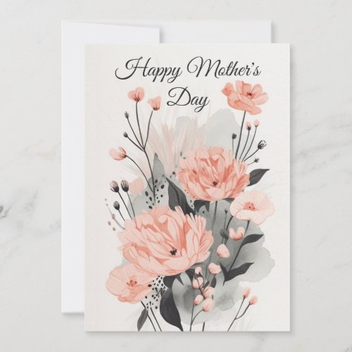 Floral Watercolored Mothers Day Card