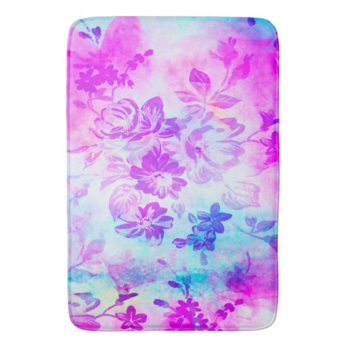 Floral Watercolors Painting  Bath Mat