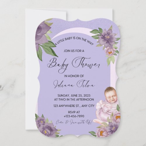 Floral Watercolour Boho Baby Shower Invitation 