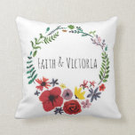 Floral Watercolour Cushion Customizable
