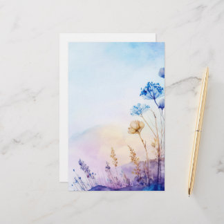 Floral watercolour stationery paper