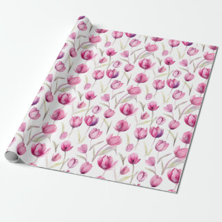 Floral watercolour wrapping paper - Tulips