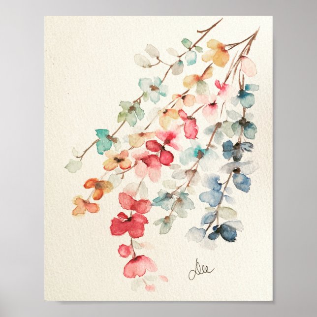Floral Waterfall Premium Canvas Poster (8x10) (Front)