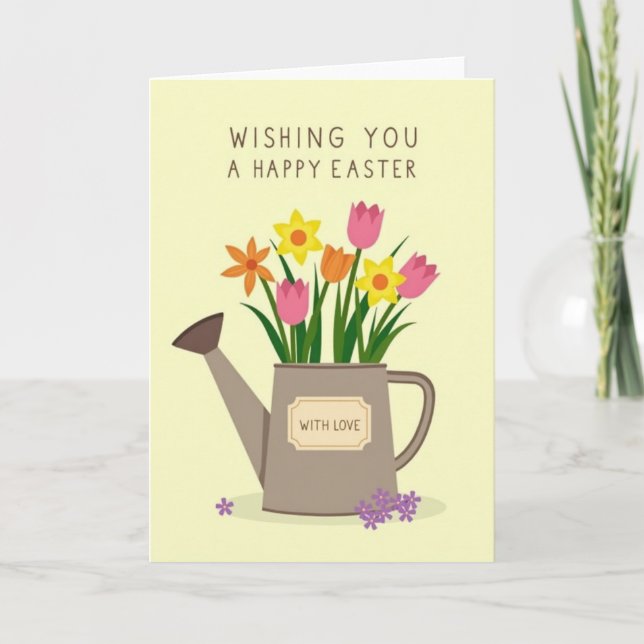 Floral Watering Can Card (Front)