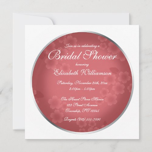 Floral Watermark Shiraz Bridal Shower Invitation