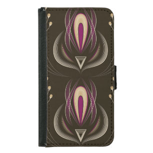 Floral Wave Vintage Stylish Background Samsung Galaxy S5 Wallet Case