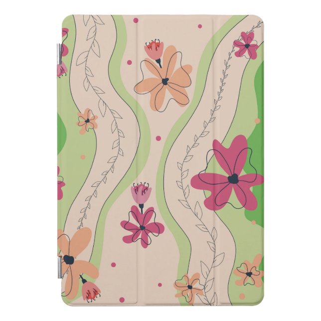 Floral waves iPad pro cover (Front)