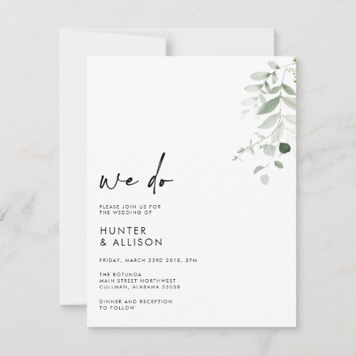 Floral We Do Wedding Invitation