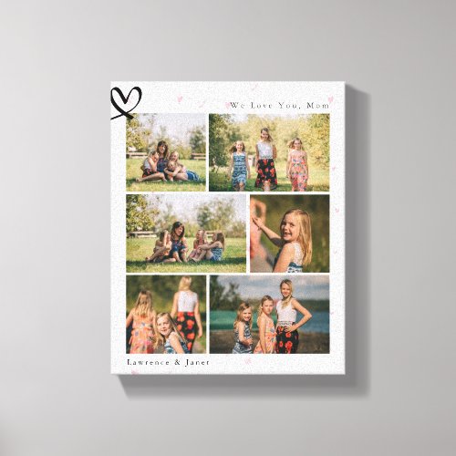 Floral We Love You Abuela Mom Family Photo Collage Canvas Print