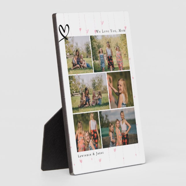 Floral We Love You Abuela Mom Family Photo Collage Plaque (Side)