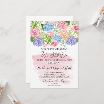 Floral We Still Do 50th Anniversary Invitation by PetitePaperie at Zazzle