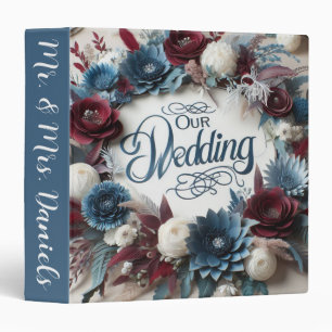 Floral Wedding  3 Ring Binder
