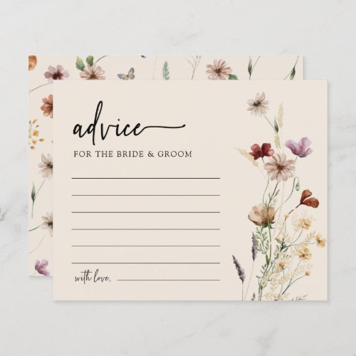 Floral Wedding Advice Card