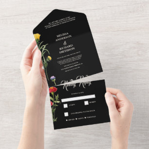 Floral Wedding All In One Invitation