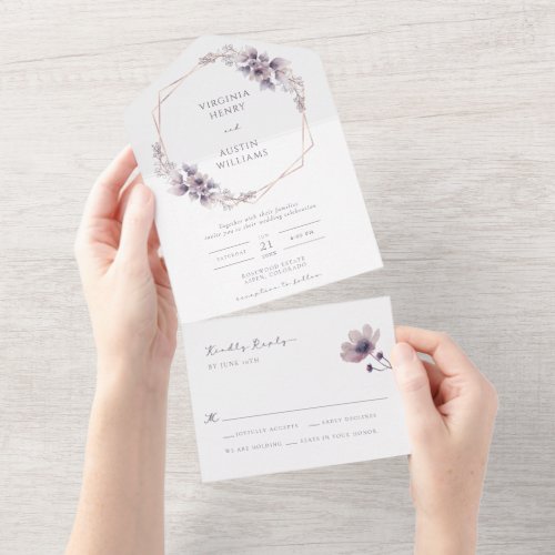 Floral Wedding All In One Invitation