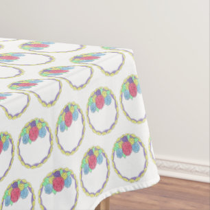 Floral Wedding Anniversary Bridal Shower Cake Tablecloth