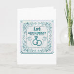 Floral wedding Anniversary Customizable year Card