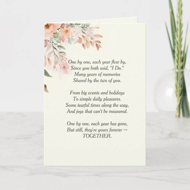Floral Wedding Anniversary Poem Card (Front)