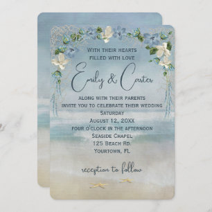 Floral Wedding Arch with Nautical Net Invitation