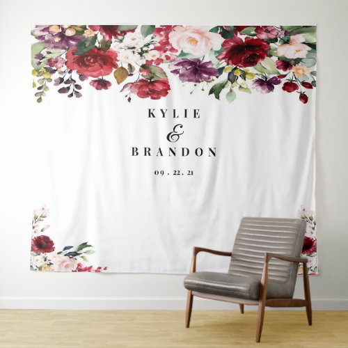 Floral Wedding Backdrop Photo Booth Sign