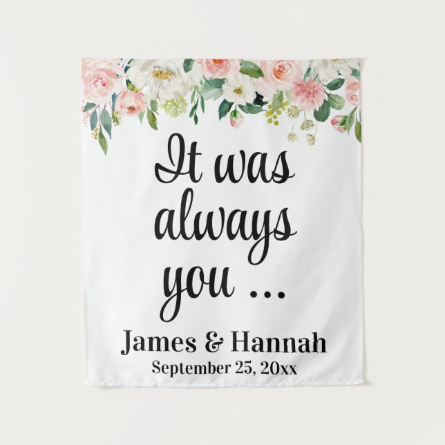 Floral Wedding Backdrop Reception Photo Booth Prop (Front)