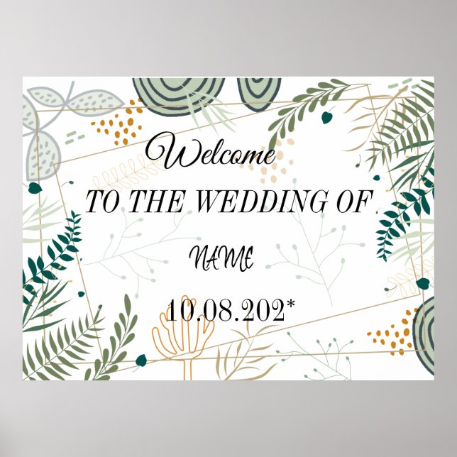 Floral wedding background poster (Front)