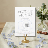 Floral Wedding Blow up our Phones Table Sign