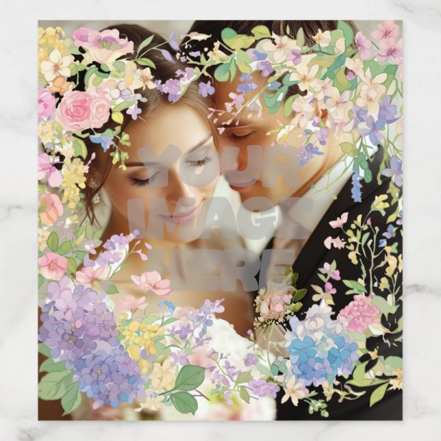 Floral Wedding Border Customizable Image Envelope Liner (Design)