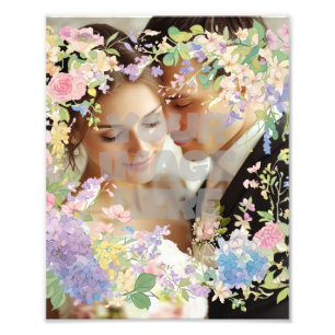 Floral Wedding Border Customizable Image Photo Print