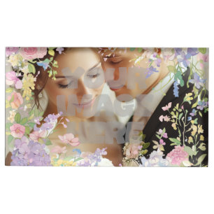 Floral Wedding Border Customizable Image Place Card Holder