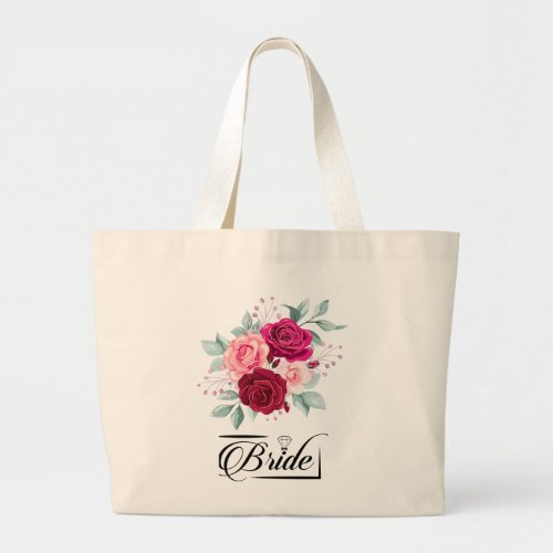 Floral Wedding Bride Tote Bag