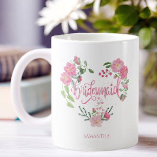 Floral Wedding Bridesmaid Coffee Mug
