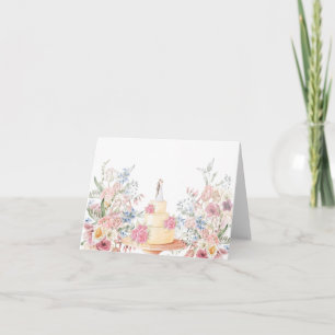 Floral wedding cake card