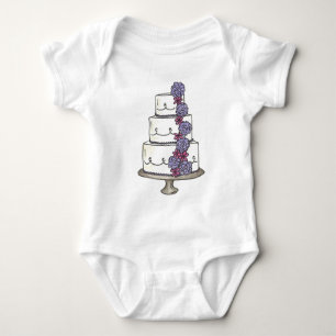 Floral Wedding Cake Flower Girl Personalized Baby Bodysuit
