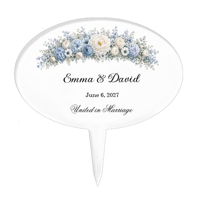 Floral Wedding Cake Topper (Front)