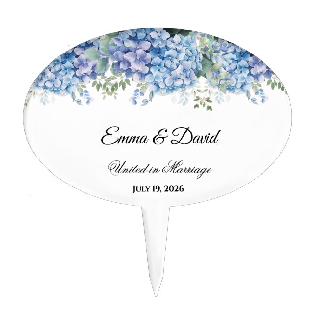 Floral Wedding Cake Topper (Front)