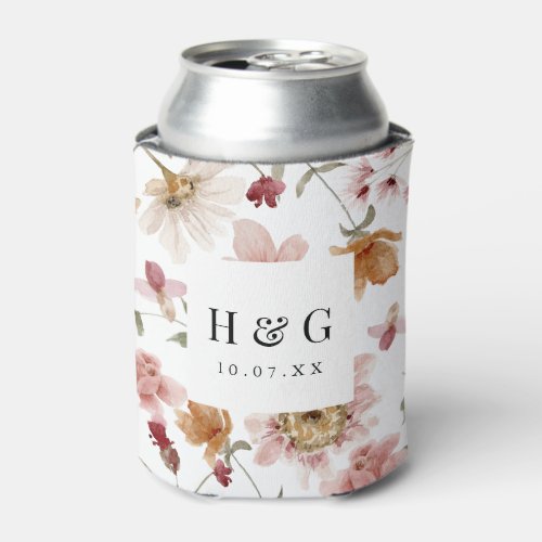 Floral Wedding  Can Cooler