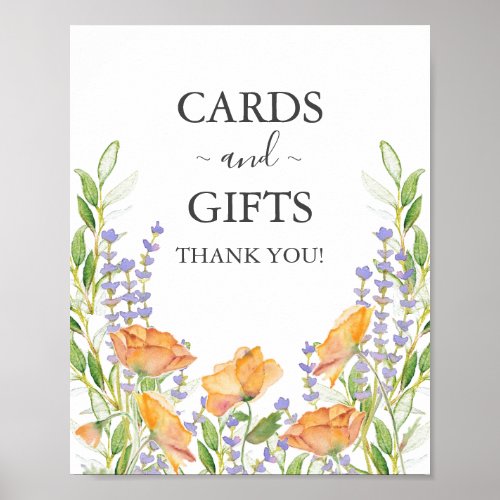 Floral Wedding Cards  Gifts Sign