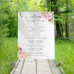 Floral Wedding Ceremony Program Sign Foam Board<br><div class="desc">Floral Glitter Wedding Alphabetical Seating Chart Sign Board</div>
