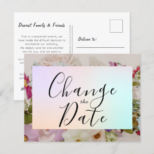 Floral Wedding Change the Date Save the date Postcard