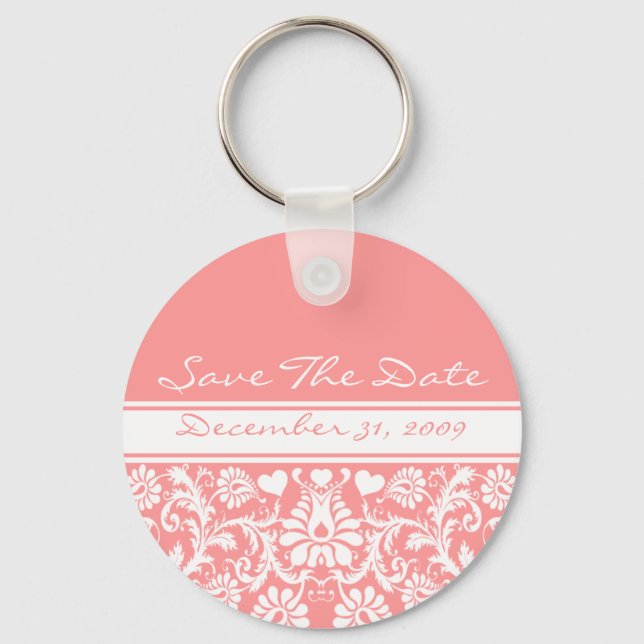 Floral Wedding Change to Any Color Keychain (Front)